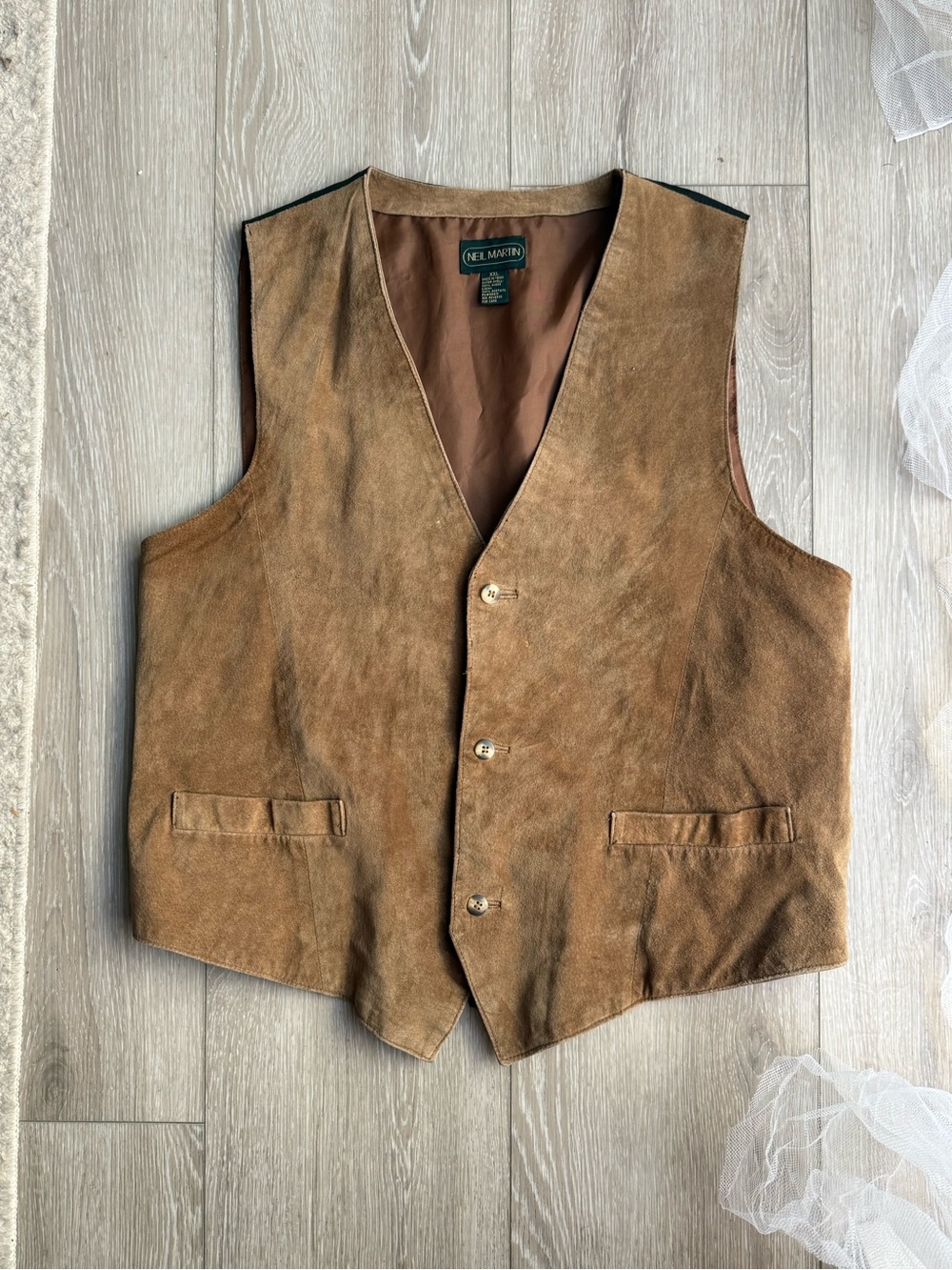 Neil Martin Men's Brown Button-Front Vest Size XL